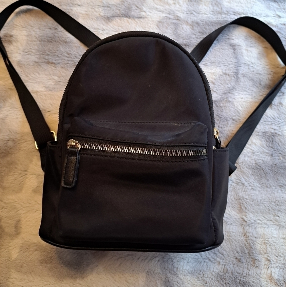 GROSSI Black Vegan Leather Backpack/Satchel